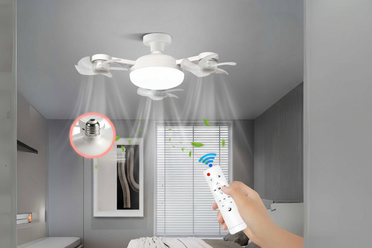 AeroGlow™ Lampa Wentylatorowa | LED, Gniazdo E27 & Stylowy Design Sufitowy