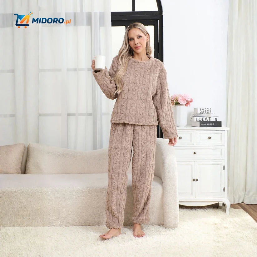 CosyLuxe™ Zestaw Piżamowy | Miękki polar, ciepły i idealny na zimne wieczory