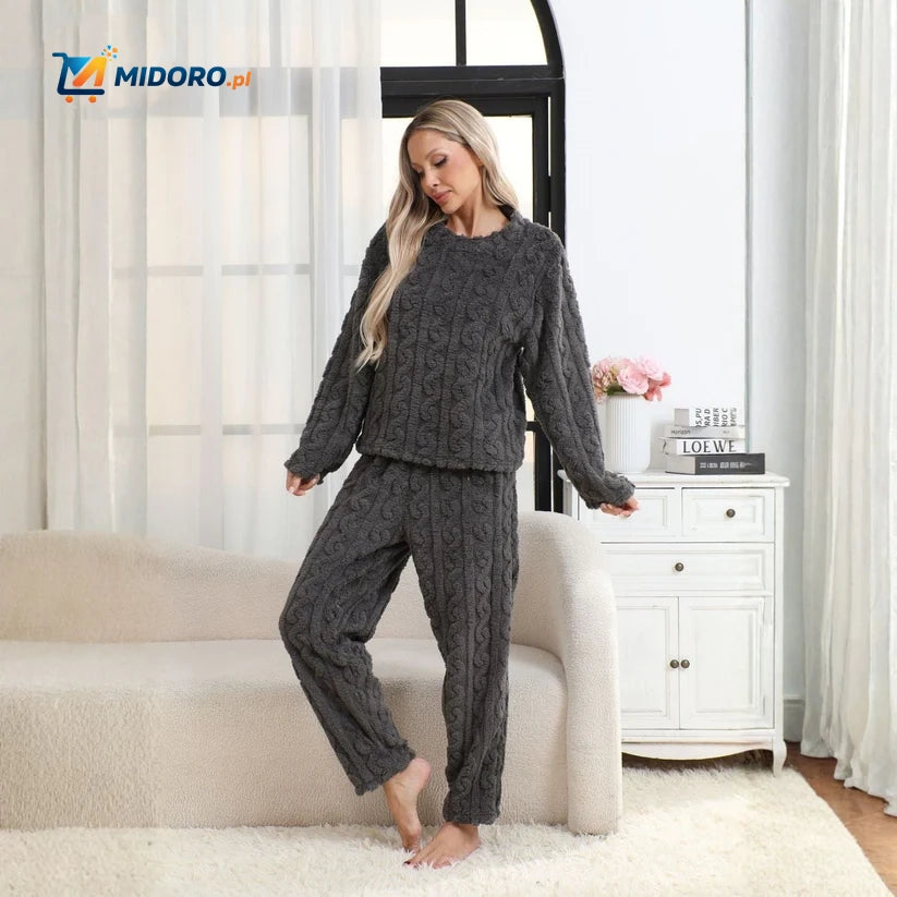CosyLuxe™ Zestaw Piżamowy | Miękki polar, ciepły i idealny na zimne wieczory
