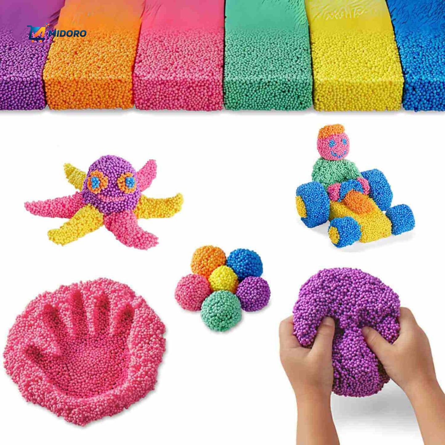 CreativaFoam™ Glina | Lekka, Plastyczna i Edukacyjna Zabawka!