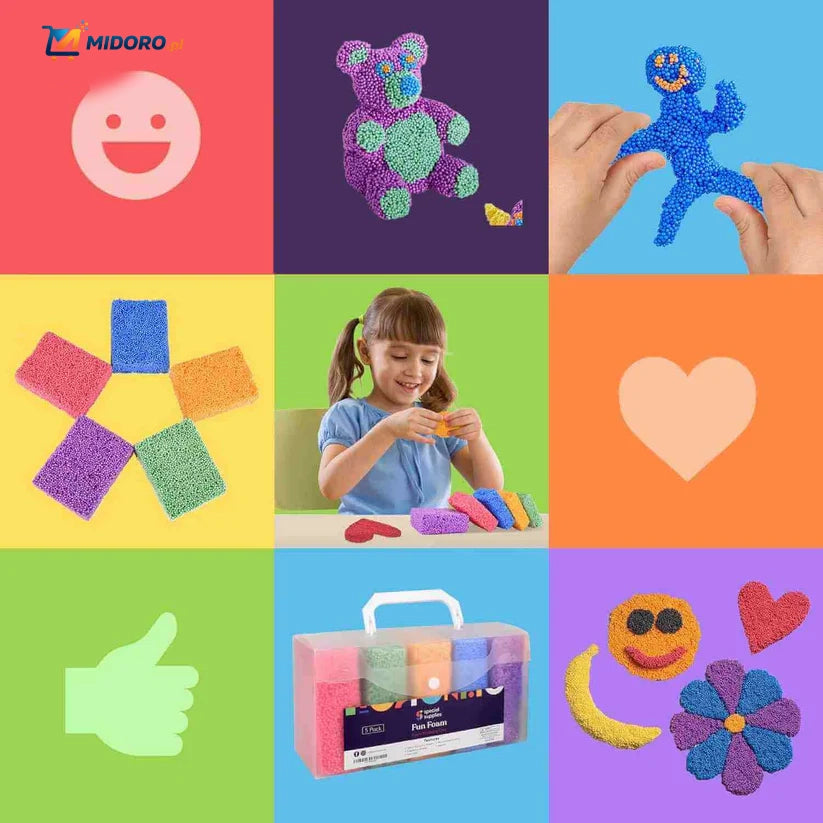 CreativaFoam™ Glina | Lekka, Plastyczna i Edukacyjna Zabawka!