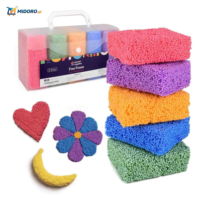 CreativaFoam™ Glina | Lekka, Plastyczna i Edukacyjna Zabawka!