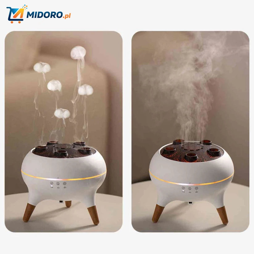 Flamora™ Dyfuzor Meduz | Vlamlicht, Aromatyczna Mgła i Stylowe Drewniane Wzornictwo