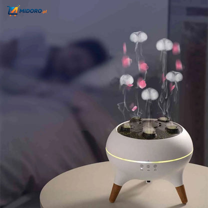 Flamora™ Dyfuzor Meduz | Vlamlicht, Aromatyczna Mgła i Stylowe Drewniane Wzornictwo