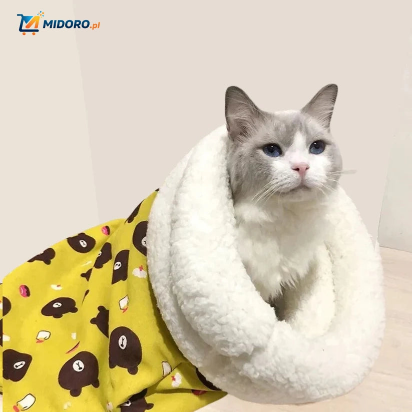 FurHaven™ Przytulne Łóżko dla Kota | Ciepłe, Przytulne i Osłonięte! To, co koty lubią najbardziej!