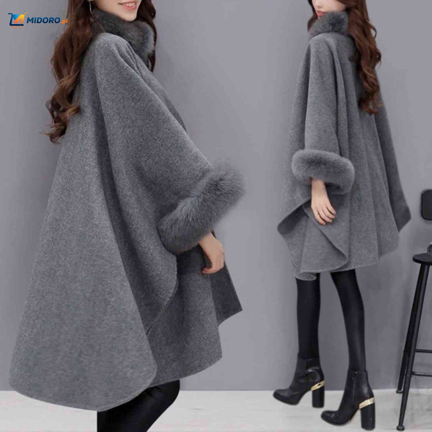 Furina™ Capejas | Wolmix, Duży Kołnierz z Futra, Elegancki i Wygodny