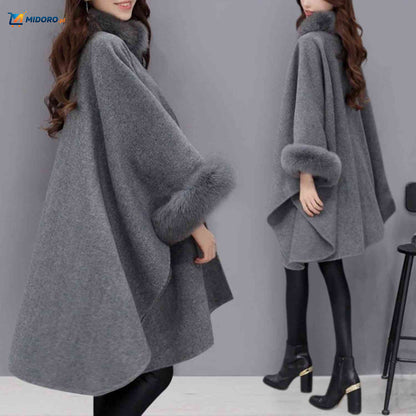 Furina™ Capejas | Wolmix, Duży Kołnierz z Futra, Elegancki i Wygodny