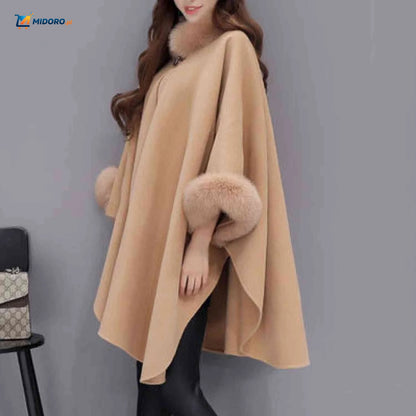 Furina™ Capejas | Wolmix, Duży Kołnierz z Futra, Elegancki i Wygodny
