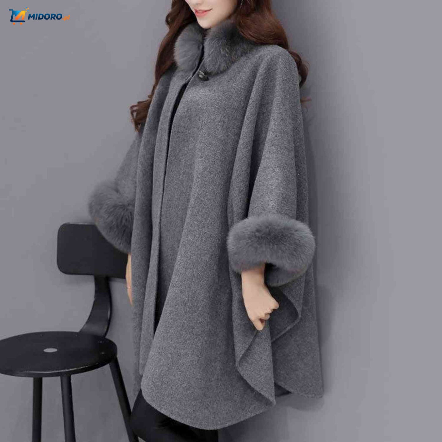 Furina™ Capejas | Wolmix, Duży Kołnierz z Futra, Elegancki i Wygodny
