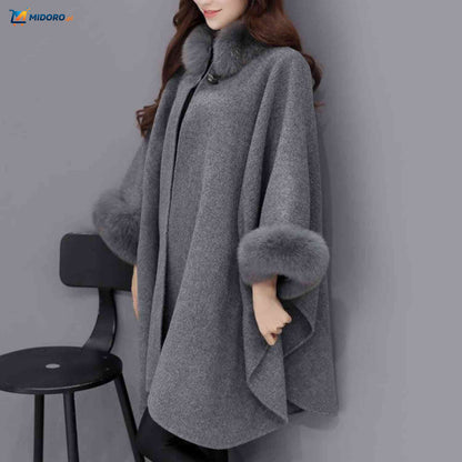 Furina™ Capejas | Wolmix, Duży Kołnierz z Futra, Elegancki i Wygodny