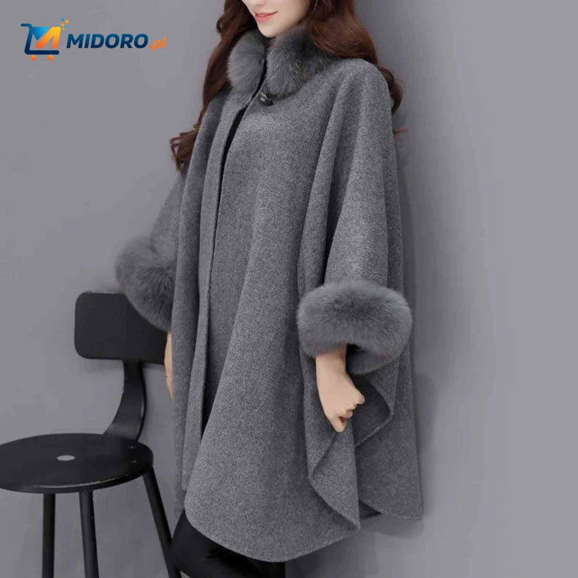 Furina™ Capejas | Wolmix, Duży Kołnierz z Futra, Elegancki i Wygodny