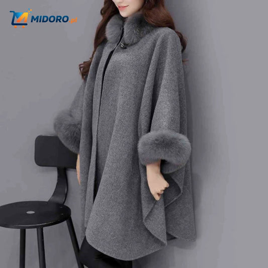 Furina™ Capejas | Wolmix, Duży Kołnierz z Futra, Elegancki i Wygodny