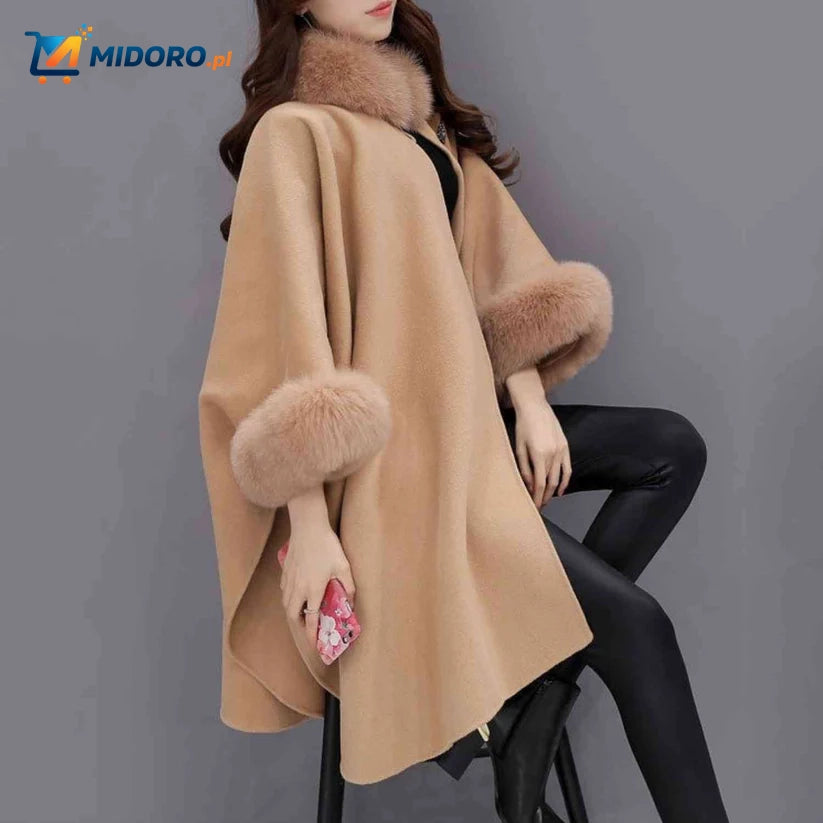 Furina™ Capejas | Wolmix, Duży Kołnierz z Futra, Elegancki i Wygodny