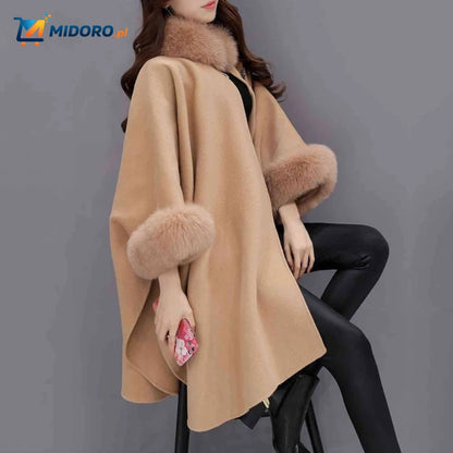 Furina™ Capejas | Wolmix, Duży Kołnierz z Futra, Elegancki i Wygodny