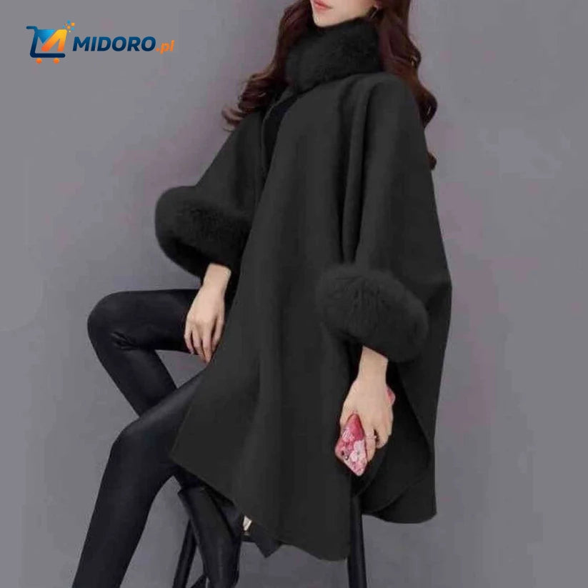 Furina™ Capejas | Wolmix, Duży Kołnierz z Futra, Elegancki i Wygodny