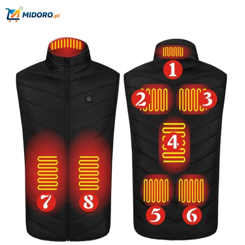 HeatGuard™ Kamizelka | USB-bezpieczna, Inteligentne Ogrzewanie i Lekki Design!