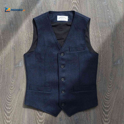 HerringLux™ Kamizelka | Wełniany tweed, wzór w jodełkę, styl brytyjskiego dziedzictwa