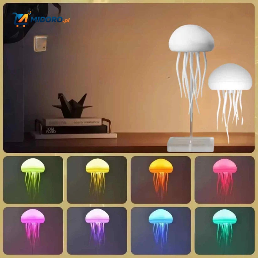 Lampa JellyGlow™ | Lampa z Pływającymi Meduzami, Przechodzenie Kolorów i Nocne Światło