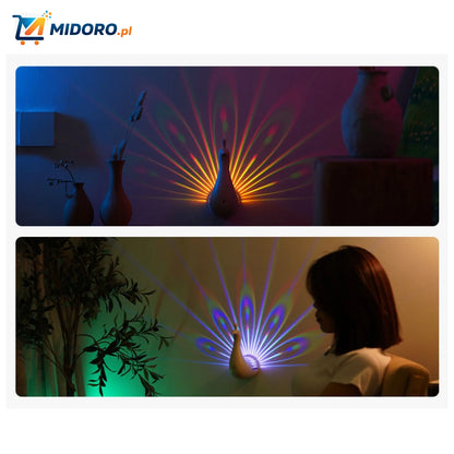Lampa PeacockGlow™ | Kolorowa, Zdalne Sterowanie & Oświetlenie Ścienne
