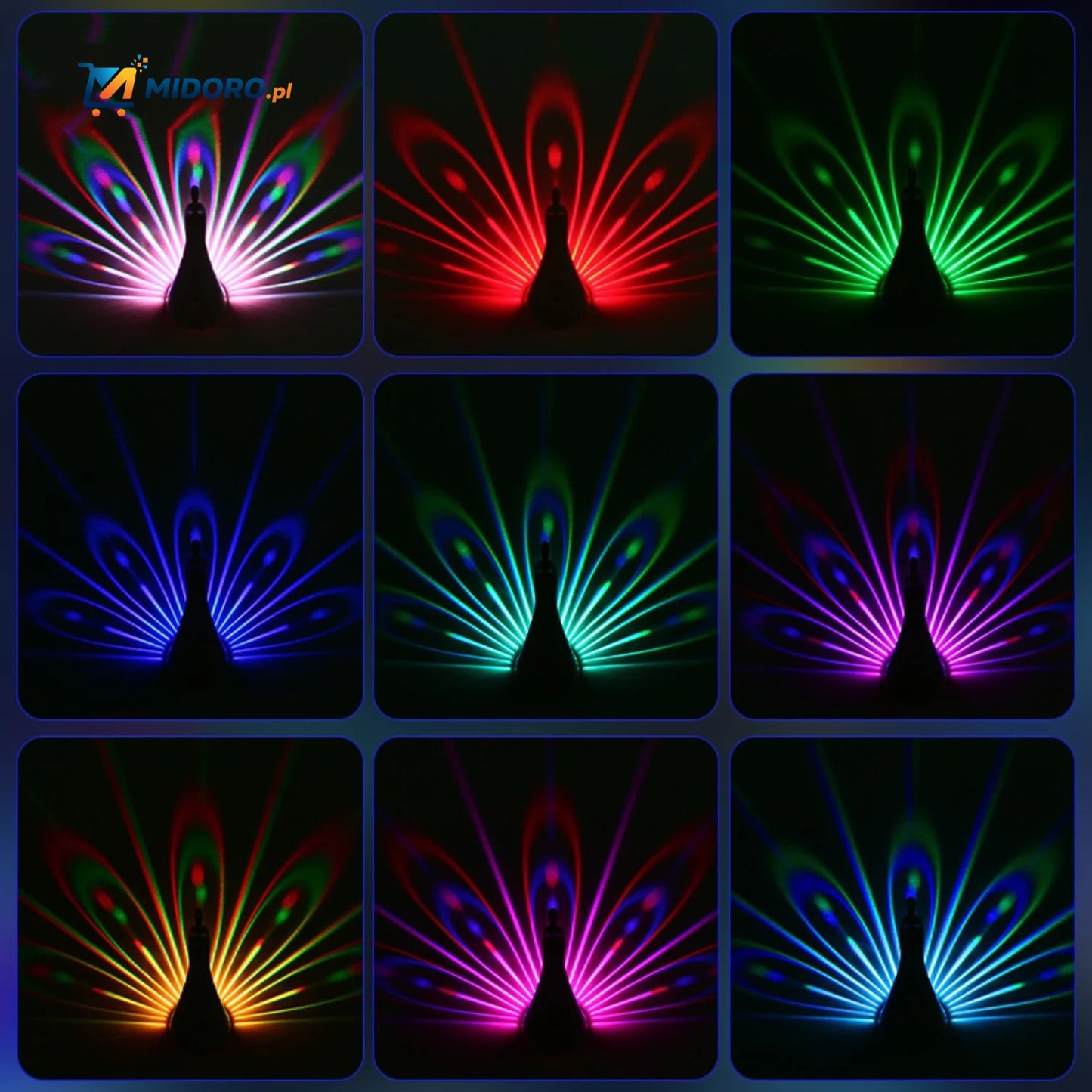 Lampa PeacockGlow™ | Kolorowa, Zdalne Sterowanie & Oświetlenie Ścienne