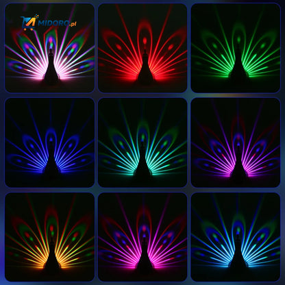 Lampa PeacockGlow™ | Kolorowa, Zdalne Sterowanie & Oświetlenie Ścienne