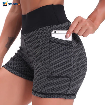 FlexFit™ | Oddychające Spodenki Yoga z Wysokim Stanem Jacquard dla Kobiet, Podnoszące & Wygodne